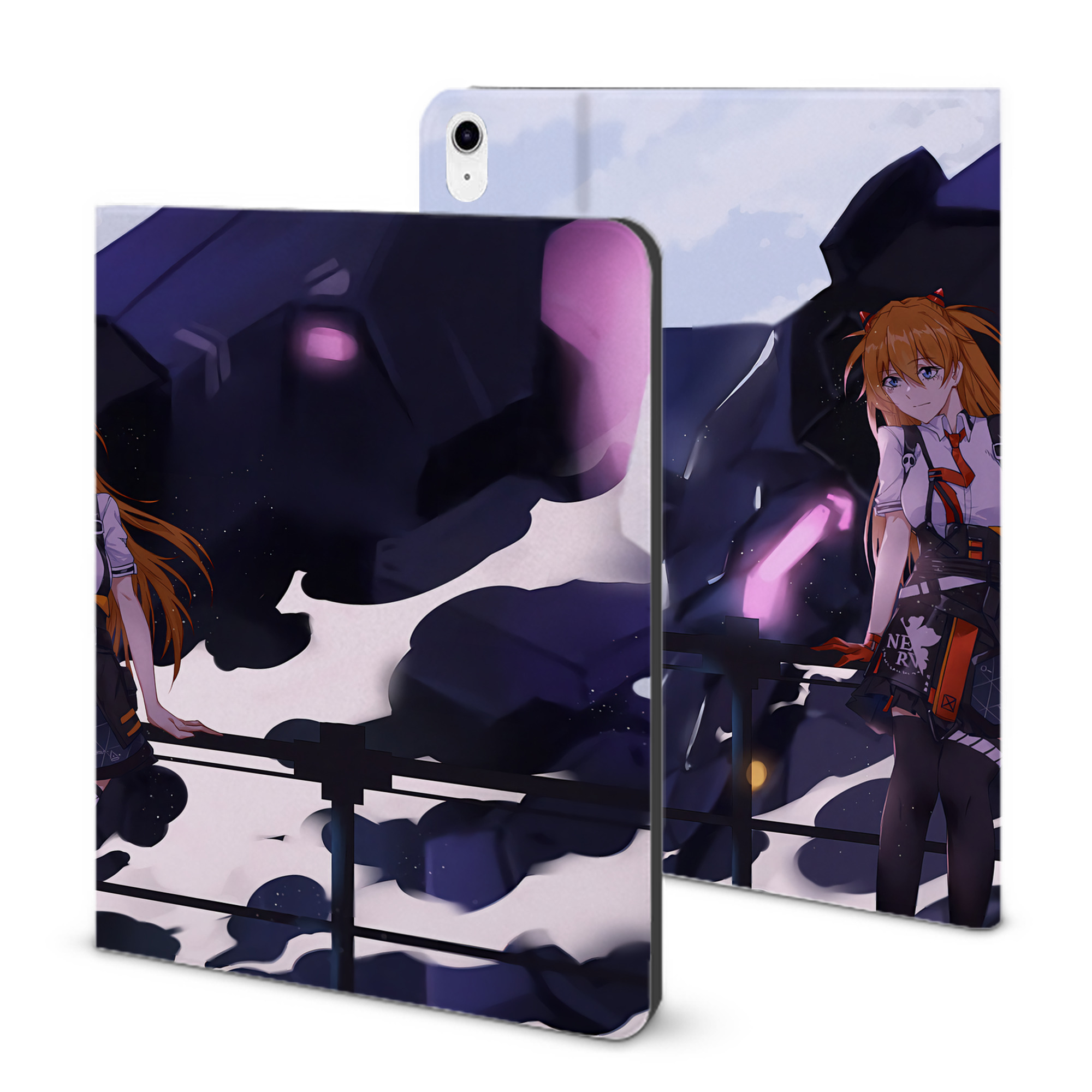 （画像用） EVA 新世紀エヴァンゲリオン IPad ケース ブック型 PUレザー TPU 耐衝撃 軽量 薄型 ペン収納なし 全面保護 IPad 各モデル対応